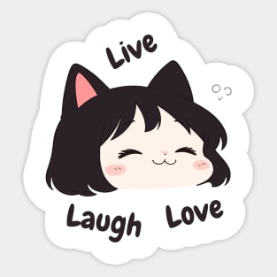 Live Laugh Love Cat Style Sticker